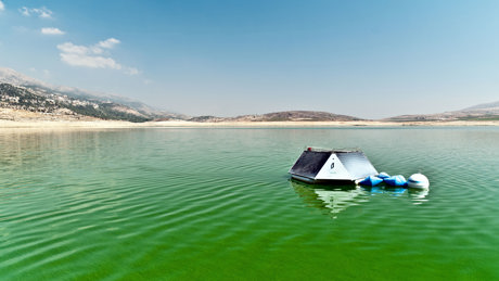 One Of The Ultra Sonic Algae Control Devices In Action