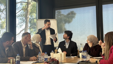 Rainwater harvesting session in Irbid bringing together representatives from World Waternet, UNDP, the Greater Irbid Municipality, the Greater Amman Municipality, the Royal Scientific Society and Advance Consulting to exchange knowledge on improving water