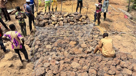 Completed filter dam