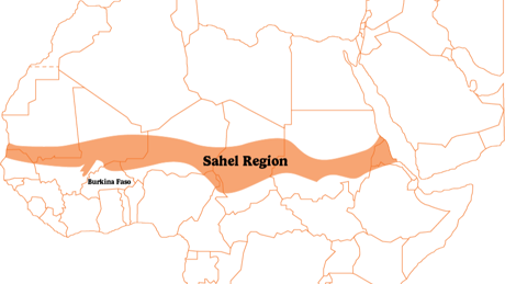 Cropped Map Of The Sahelian Countries